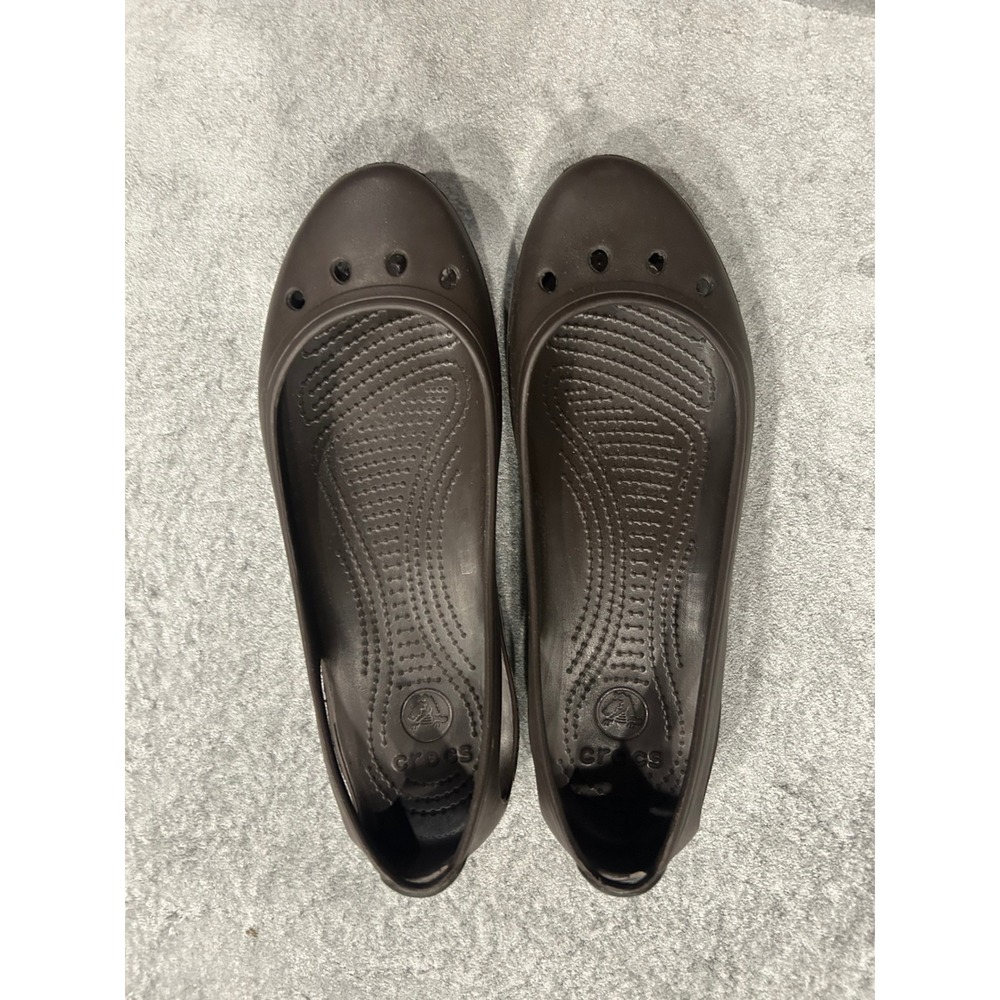 Crocs Kadee Espresso Brown Ballet Flats Womens Size 10 W Slip On Shoes 11215